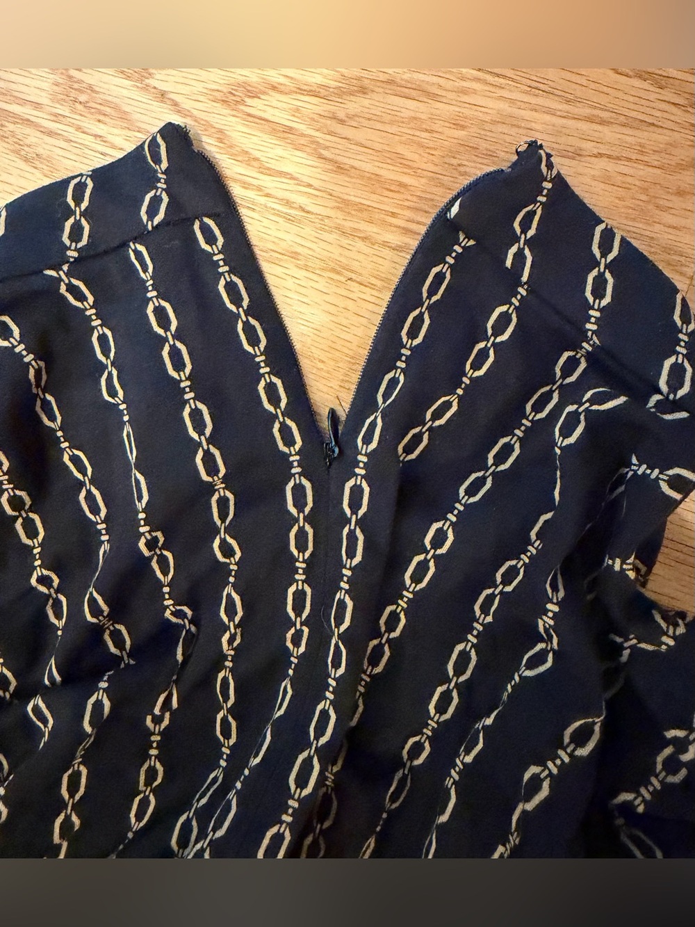 NWT Ann Taylor XL Chain Print Twist Front Midi Dress Black Gold Long Sleeve - Picture 6 of 11
